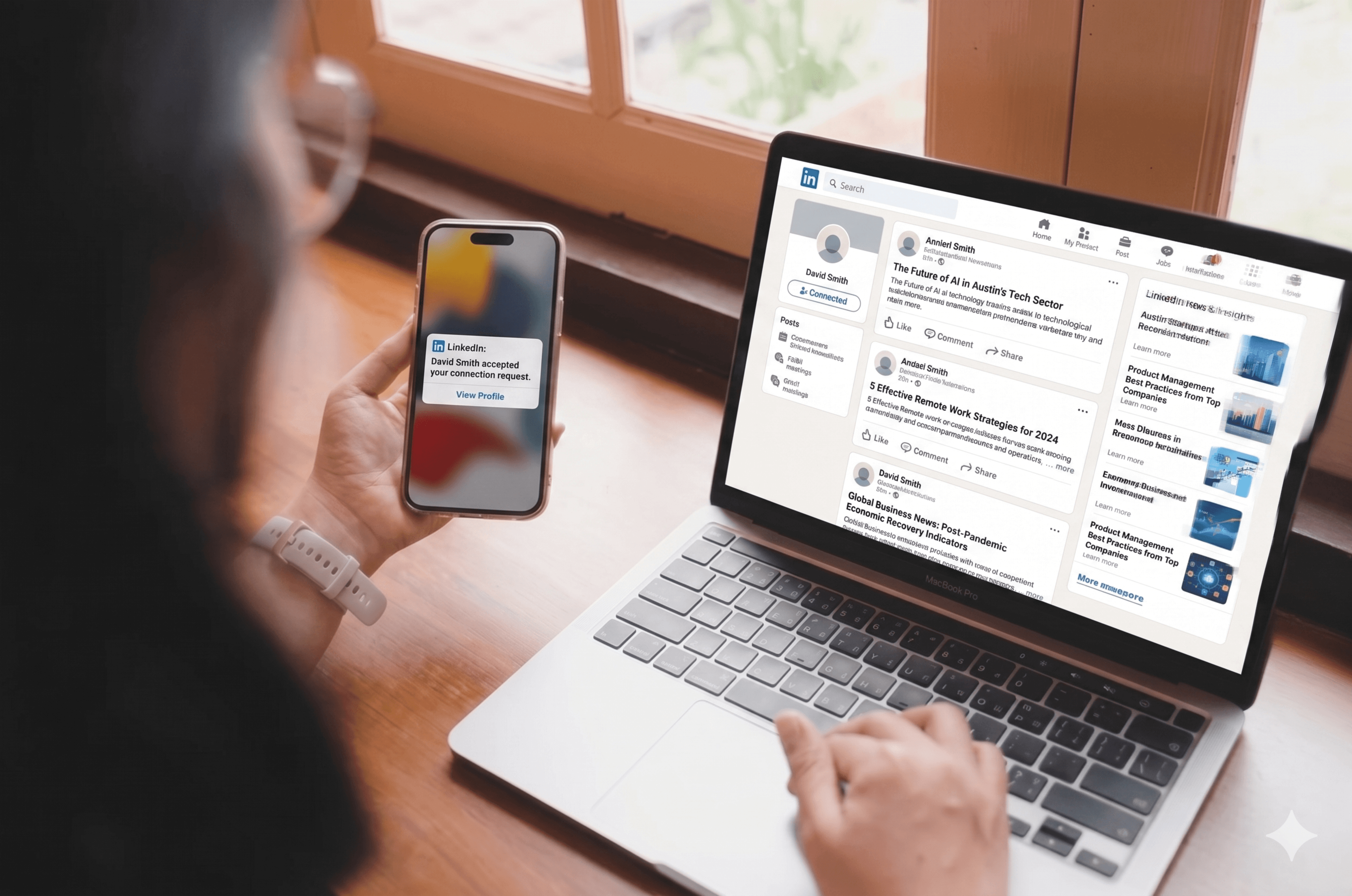 Person using LinkedIn